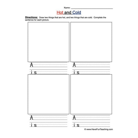 Hot Cold Worksheet 2