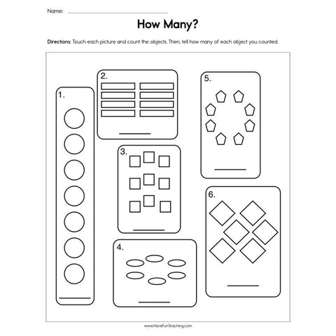 How Many Worksheet