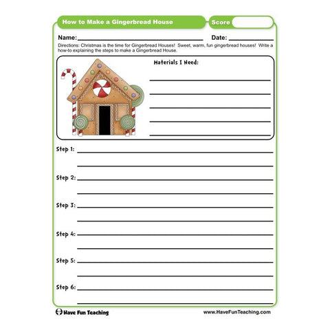 How to Make a Gingerbread House Worksheet