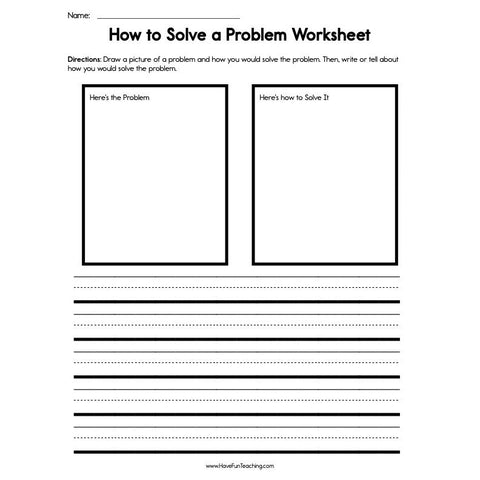 How to Solve a Problem Worksheet
