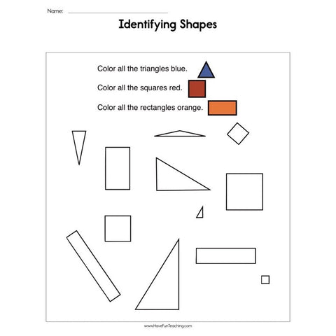 Identifying 2D Shapes Worksheet