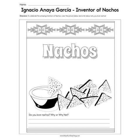 Ignacio Anaya Garcia Nachos Worksheet