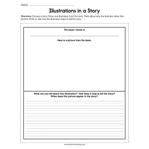 Illustrations in a Story Worksheet