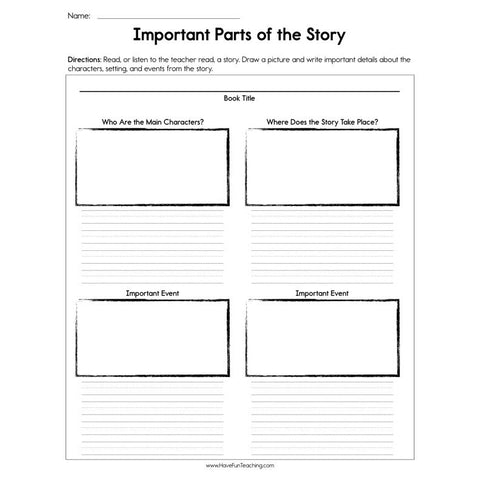 Important Elements of the Story Worksheet