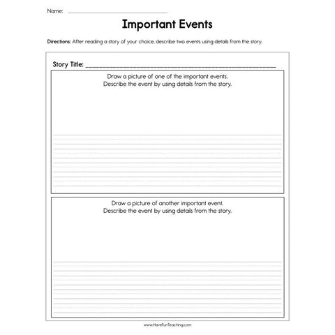 Important Events Worksheet