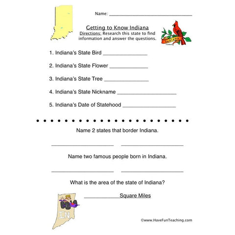 Indiana Worksheet