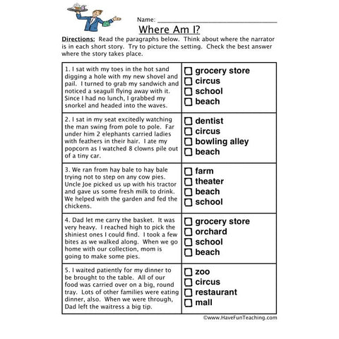 Inference Where Worksheet