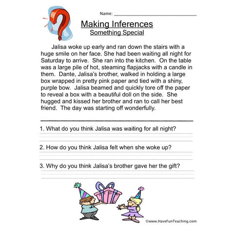 Inferences Worksheet