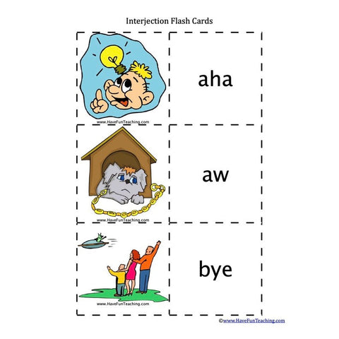 Interjection Flash Cards