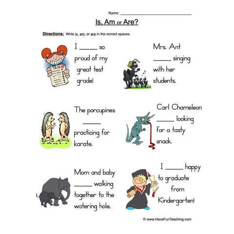 Is Am Are Worksheet 2
