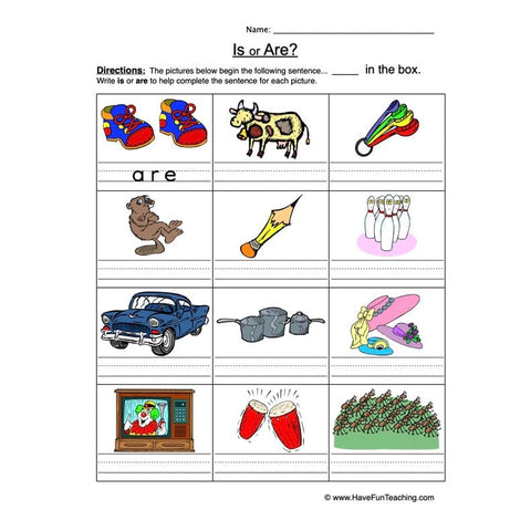 Is Are Worksheet 2