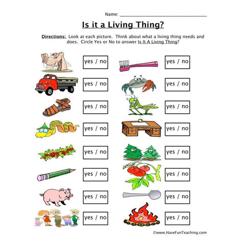 Is It Living Worksheet
