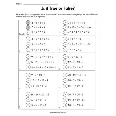 It It True or False Worksheet