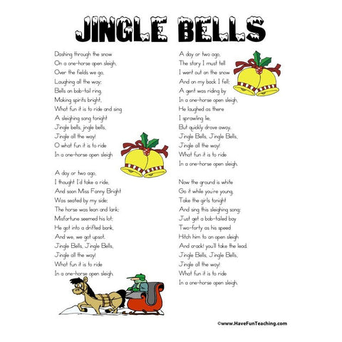 Jingle Bells Lyrics Worksheet