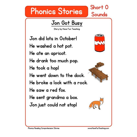 Jon Did Lots in October! Worksheet