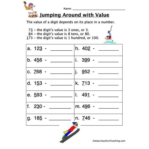 Jump Place Value Worksheet