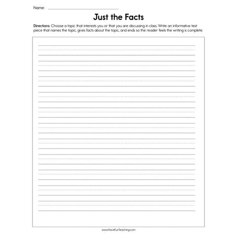 Just the Facts Worksheet