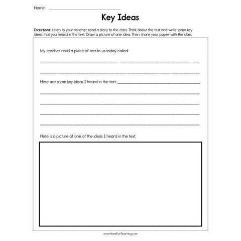 Key Ideas Worksheet