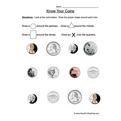Know Coins Worksheet
