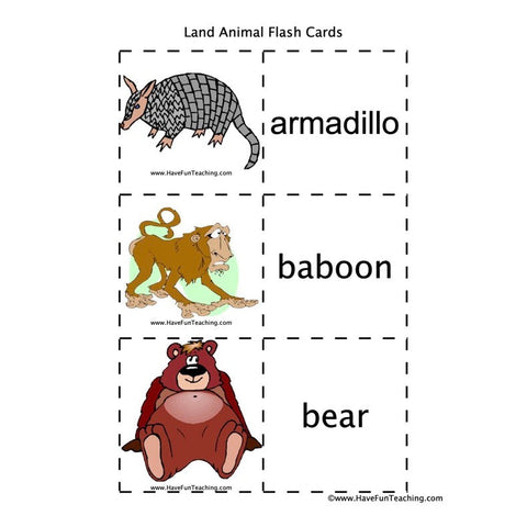 Land Animal Flash Cards 2