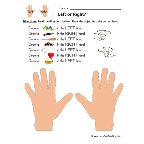 Left or Right Worksheet 2