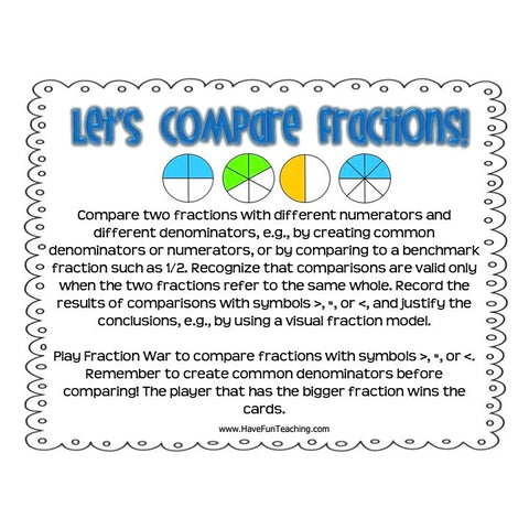 Lets Compare Fractions Game