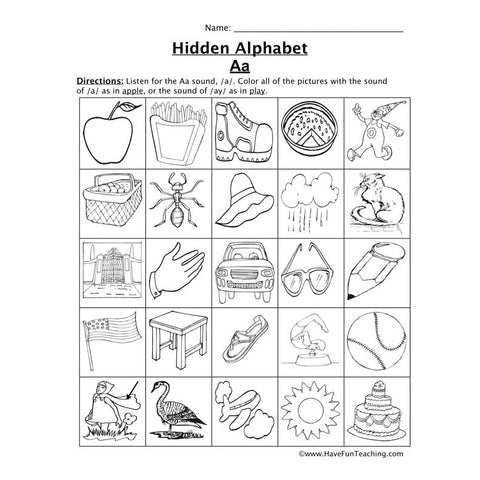Letter a Sound Worksheet