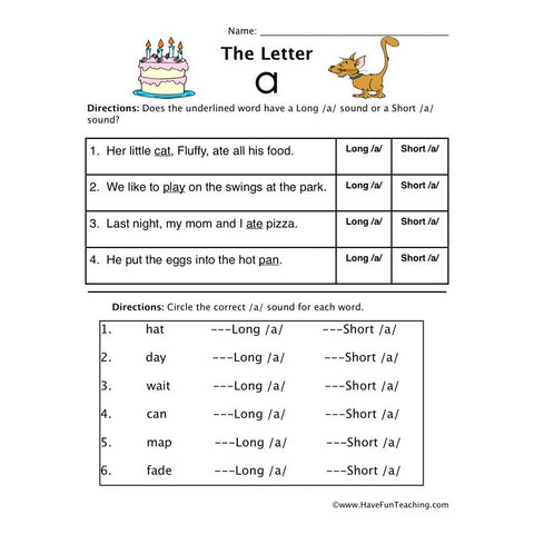 Letter a Worksheet