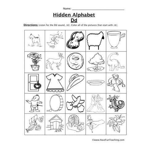 Letter D Sound Worksheet