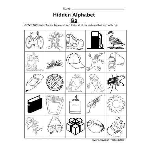 Letter G Sound Worksheet