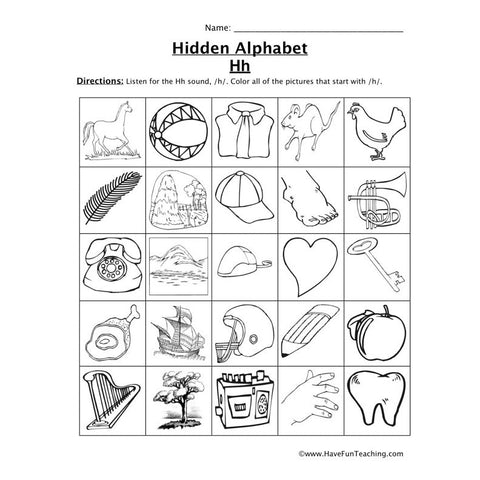 Letter H Sound Worksheet