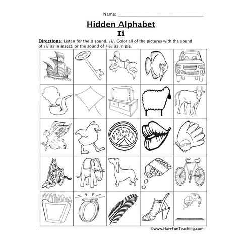Letter I Sound Worksheet