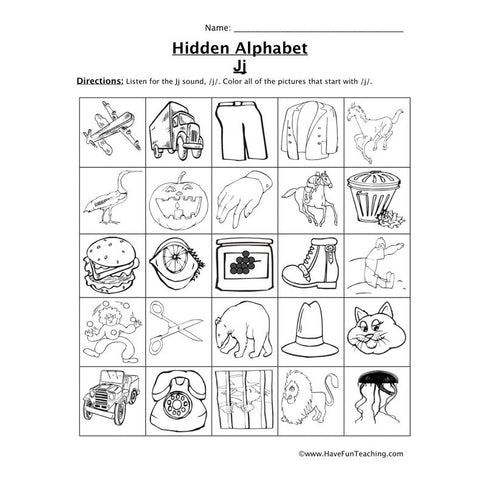 Letter J Sound Worksheet