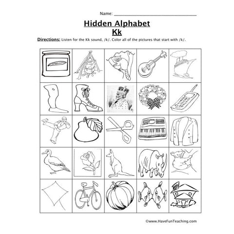 Letter K Sound Worksheet