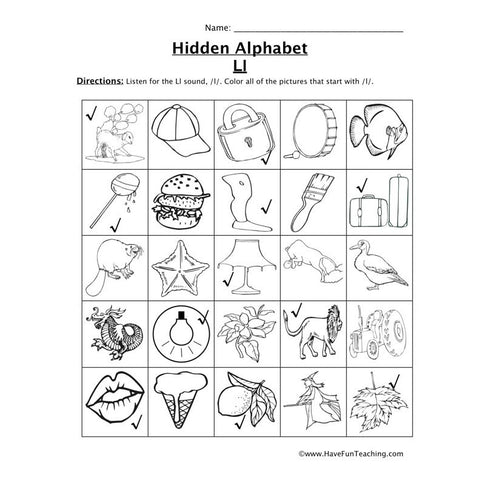 Letter L Sound Worksheet