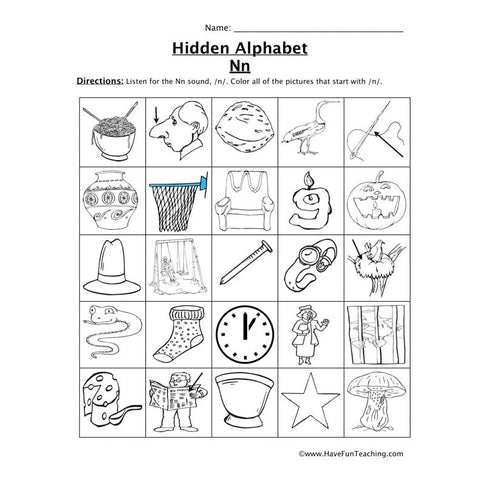 Letter N Sound Worksheet
