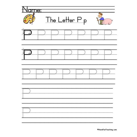 Letter P Zaner Bloser Handwriting Practice Worksheet 2
