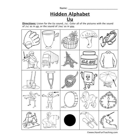 Letter U Sound Worksheet