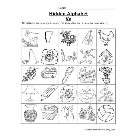 Letter V Sound Worksheet