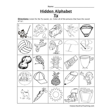 Letter Y Sound Worksheet