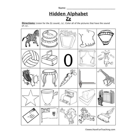 Letter Z Sound Worksheet
