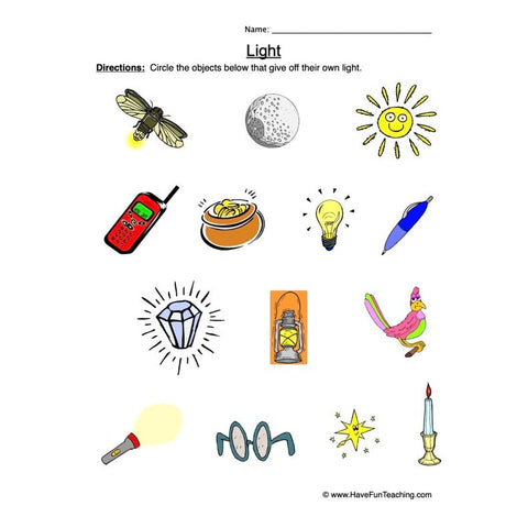 Light Worksheet