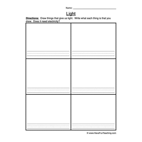 Light Worksheet 2