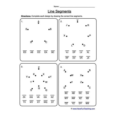 Line Segments Worksheet