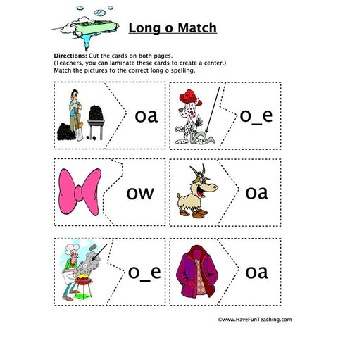Long O Matching Worksheet
