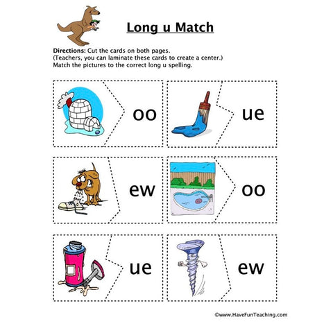 Long U Matching Worksheet