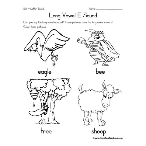 Long Vowel Letter E Sound Worksheet
