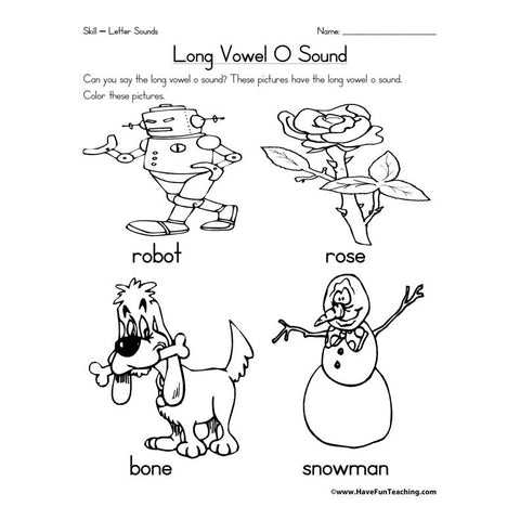 Long Vowel Letter O Sound Worksheet