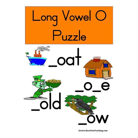 Long Vowel O Puzzle Worksheet