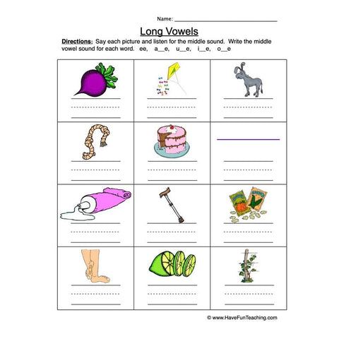 Long Vowels Worksheet 3